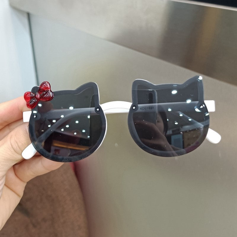 Cute cat shape kids sunglasses gradient colorful pink frame sunglasses