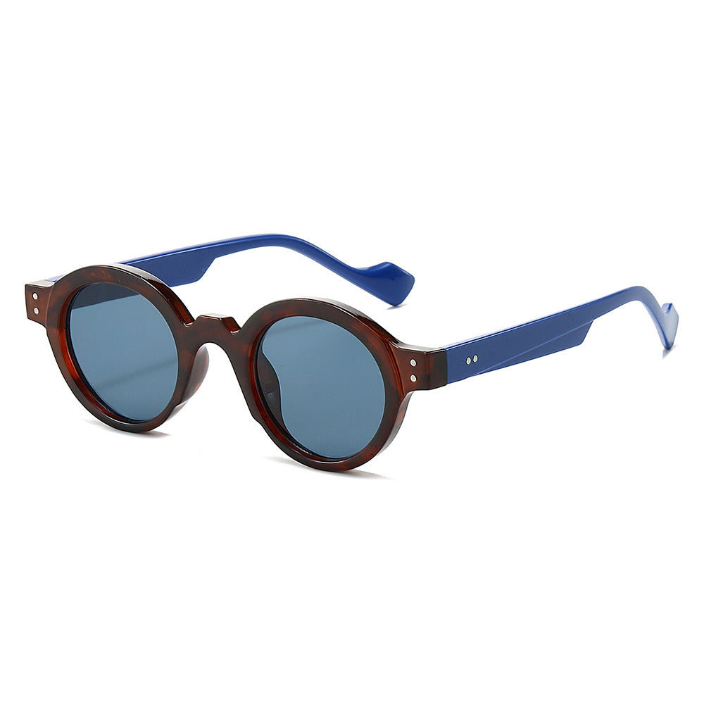 New round sunglasses personality matching round frame retro simple fashion sunglasses