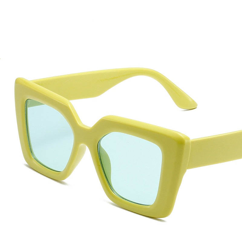 Custom logo candy colorful square frame sunglasses uv400 oversized sunglasses