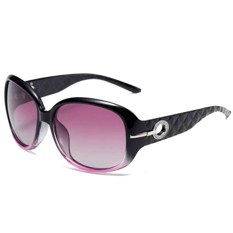 Polarized oversized women's square framed sunglasses fashion UV protection retro sunglasses