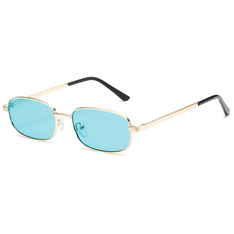 Custom logo metal frame sunglasses candy colorful lens fashion vintage sunglasses