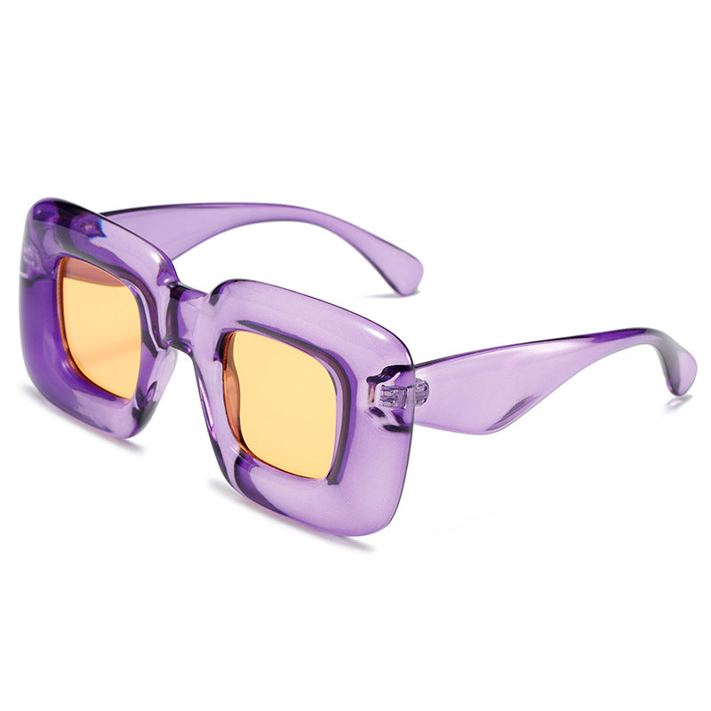 High quality Inflatable square frame funny sunglasses y2k candy colorful sunglasses