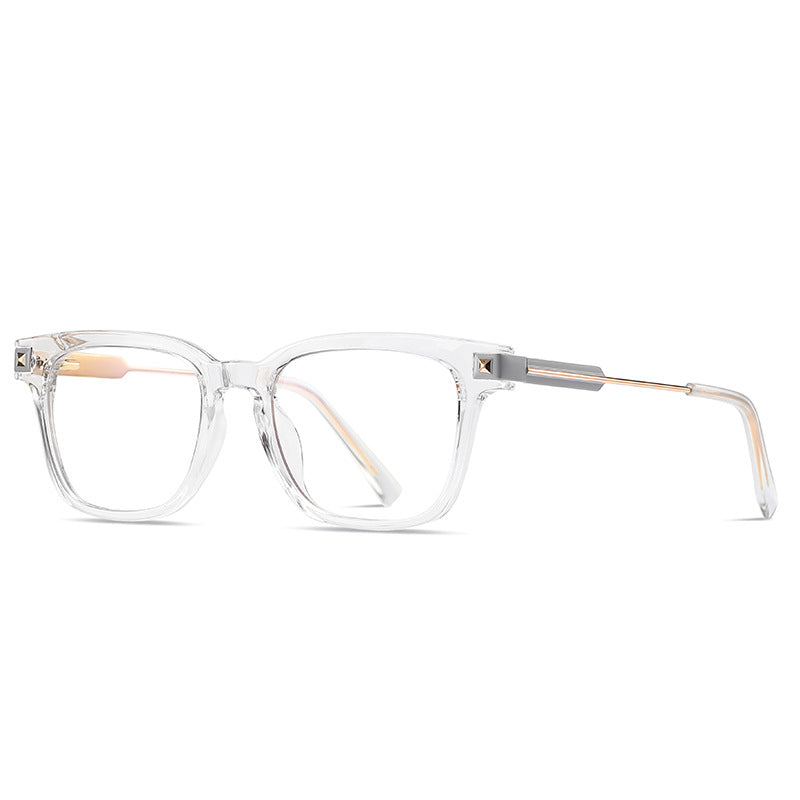 High quality anti blue light glasses leopard print metal frame rivet glasses