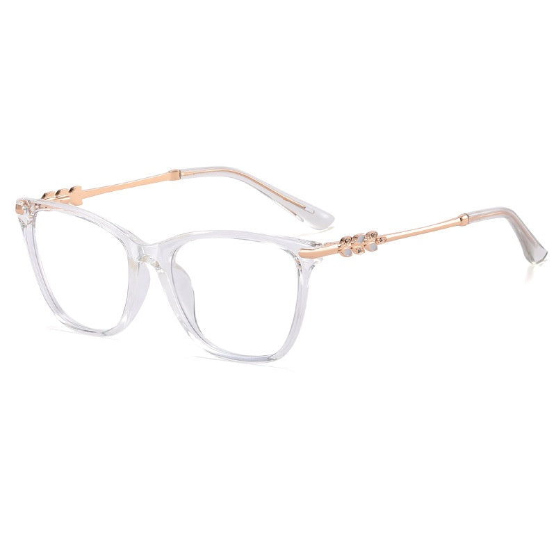 New fashion cat eye reading computer glasses anti blue light metal frame glasses