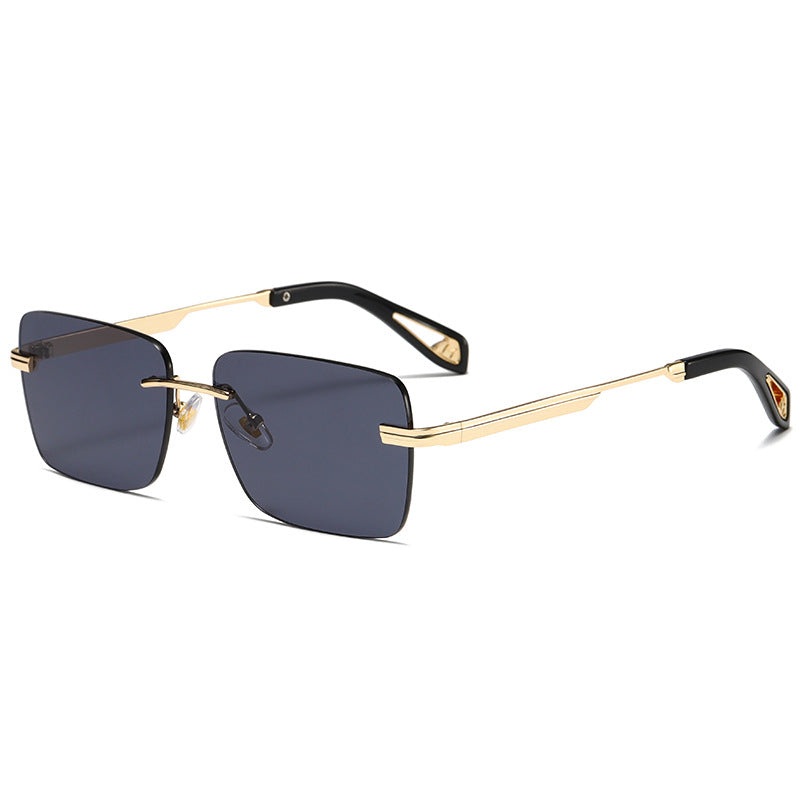 High quality rimless sunglasses gradient colorful metal frame sunglasses