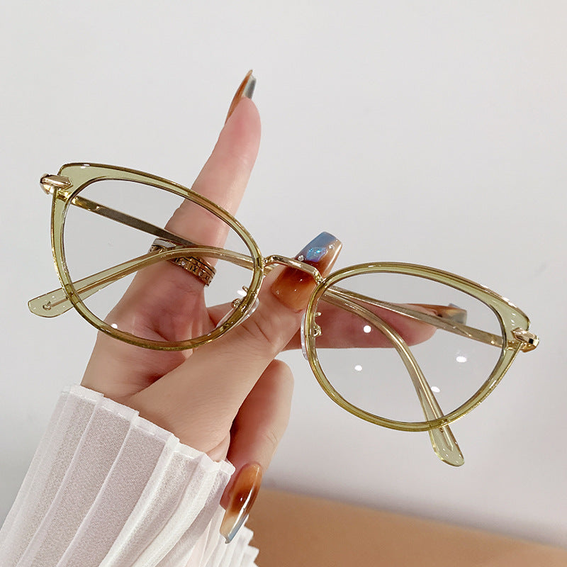 High quality cat eye anti blue glasses fashion metal frame glasses