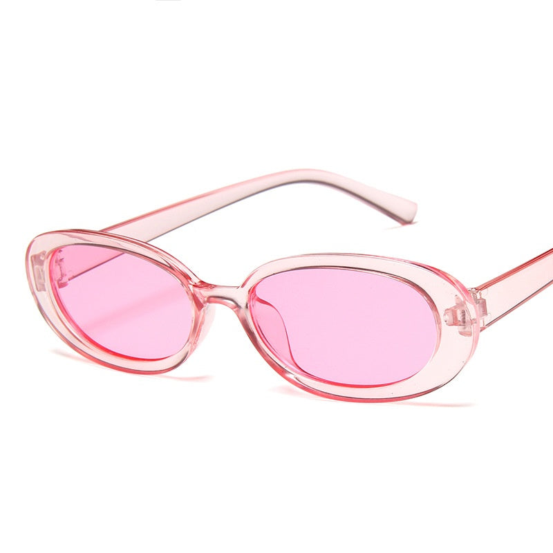 Fashion vintage pink frame sunglasses tortoise shell small oval custom logo sunglasses