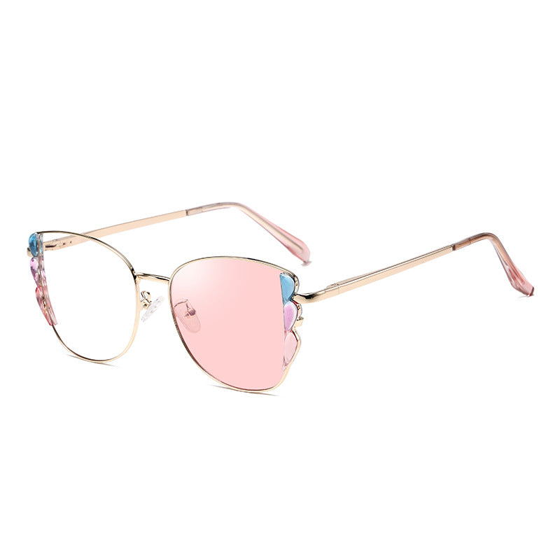 2025 new fashion square frame optical frame personality color change anti-blue glasses frame