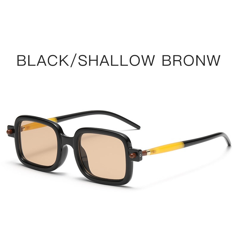 High quality luxury brand uv400 sunglasses designer square metal frame sunglasses