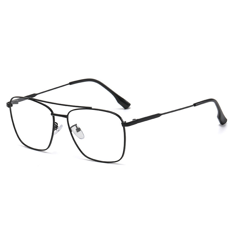 Fashion new photochromism anti-blue glasses retro metal double bridge glasses trend glasses