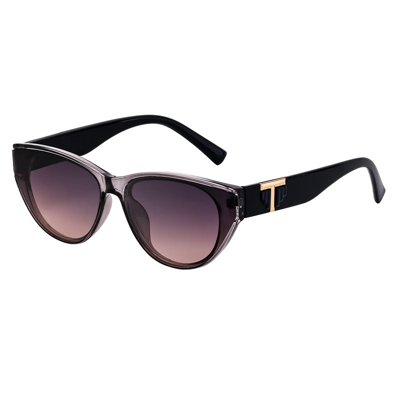 2024 new fashion rivet cat-eye sunglasses female personality trend sunglasses female