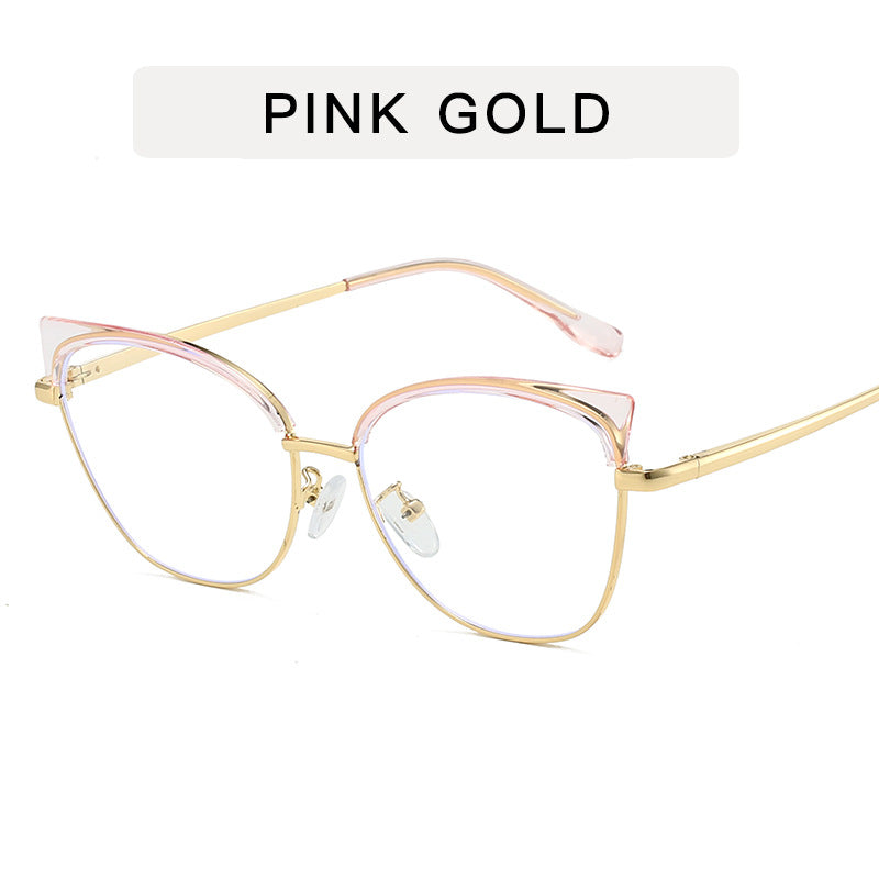 Cat eye anti-blue light mirror female ins glasses personality trend frames glasses