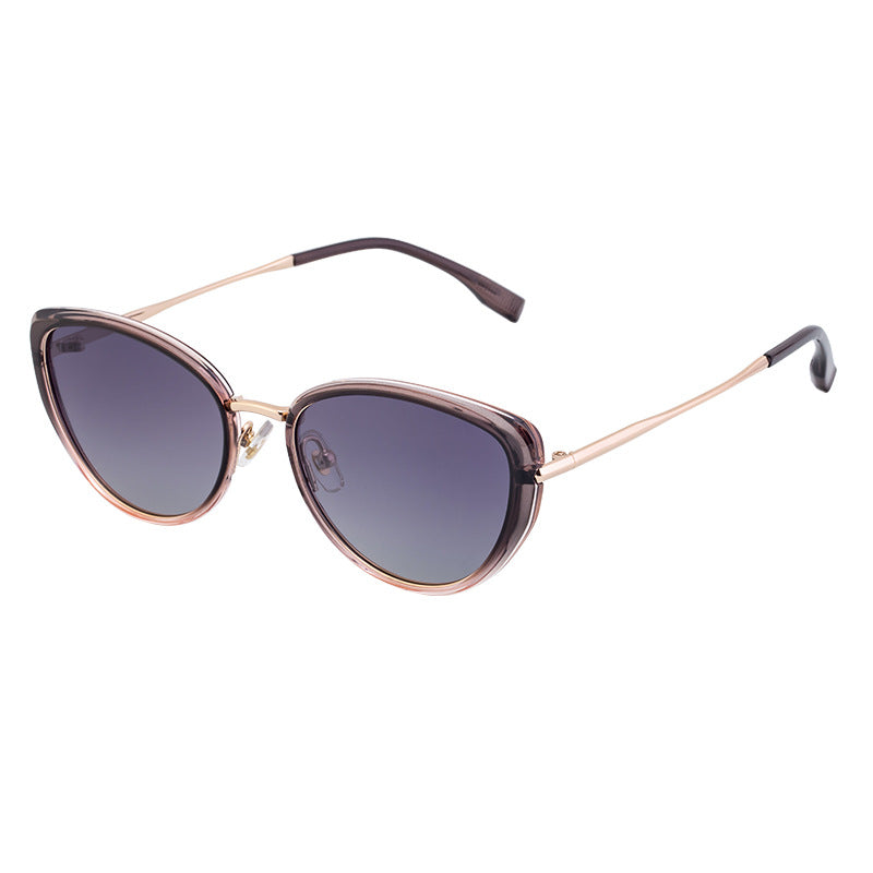 Custom logo metal frame sunglasses cat eye fashion uv400 sunglasses