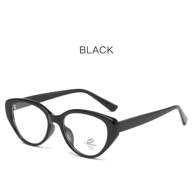 New style fashion cat eye glasses tortoise shell anti blue light black frame ins glasses