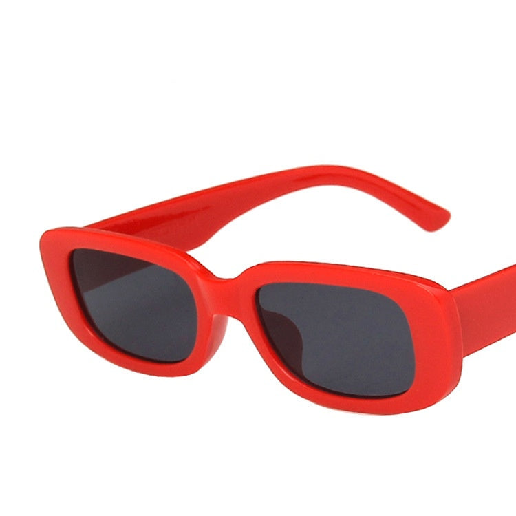 Hot sale leopard print sunglasses luxury small rectangle red frame fashion sunglasses