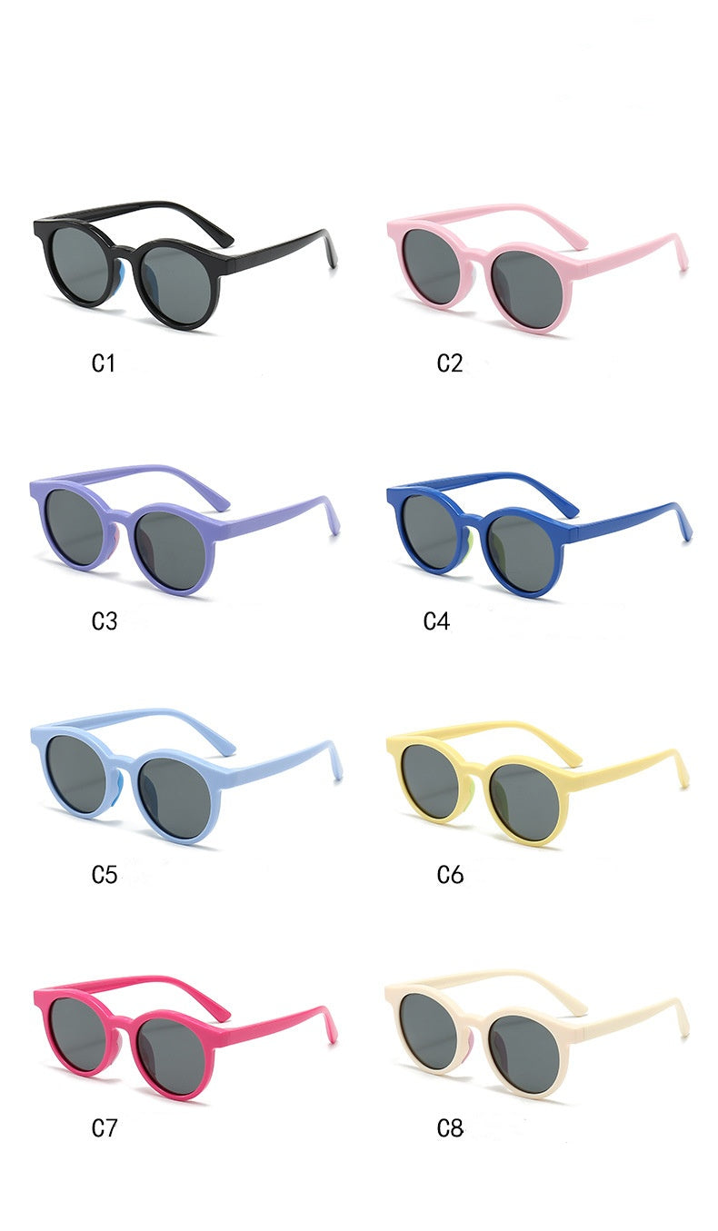 High quality round frame kids sunglasses candy colorful cute girl kids shade