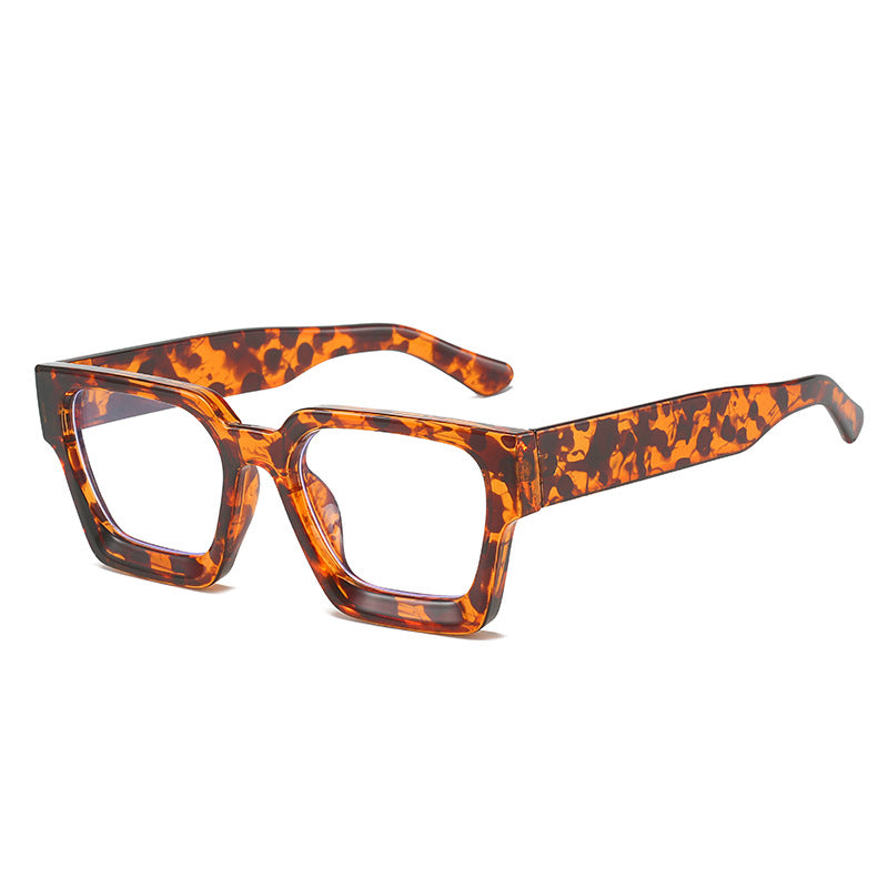 Classical glasses square leopard print glasses candy colorful anti blue light glasses