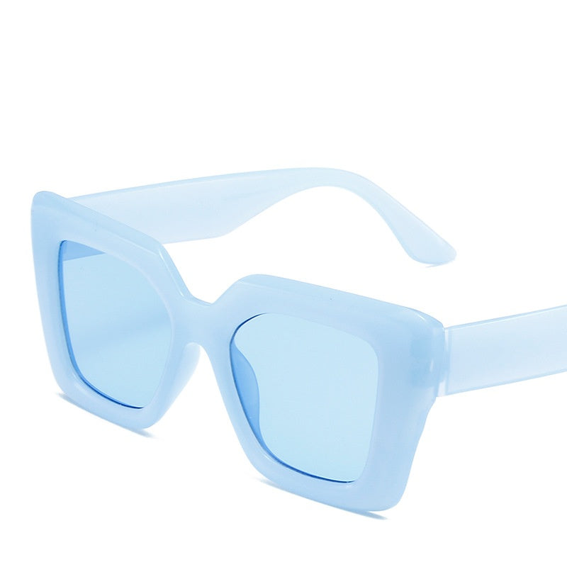 Custom logo candy colorful square frame sunglasses uv400 oversized sunglasses