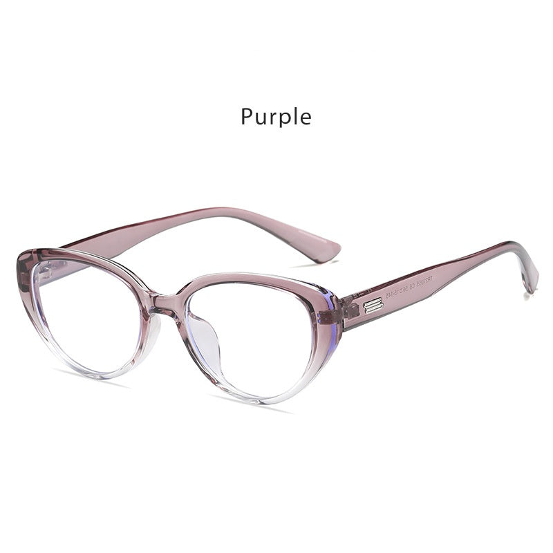 High quality TR90 anti-blue right glasses retro cat eye large frame ins wind glasses