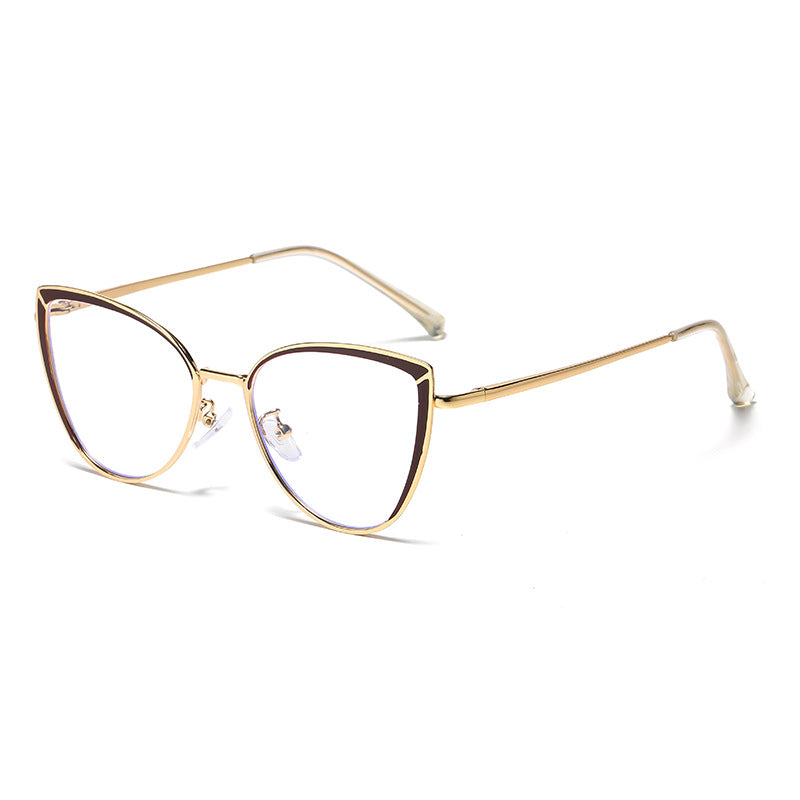 New fashion style reading pink metal frame glasses cat eye anti blue light glasses