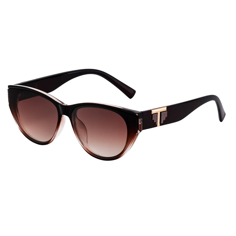 2024 new fashion rivet cat-eye sunglasses female personality trend sunglasses female