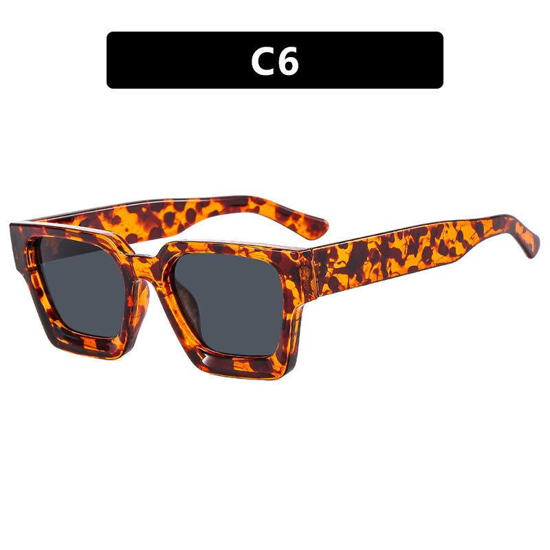 High quality square hot sale sunglasses leopard print oversized sunglasses
