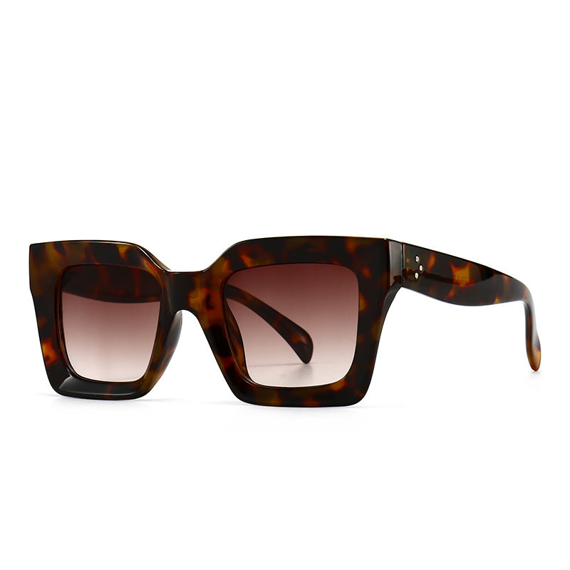 2025 High quality leopard print square sunglasses uv400 oversized sunglasses