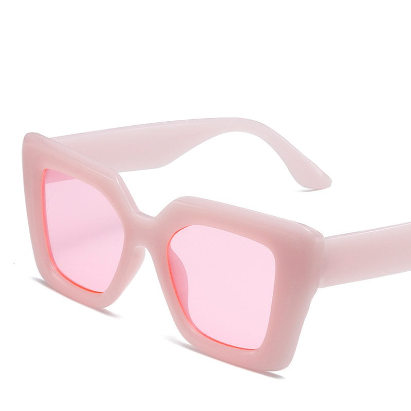 Custom logo candy colorful square frame sunglasses uv400 oversized sunglasses