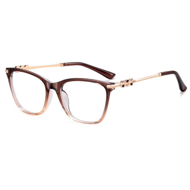 High quality acetate frame metal frame glasses anti blue light cat eye gradient glasses