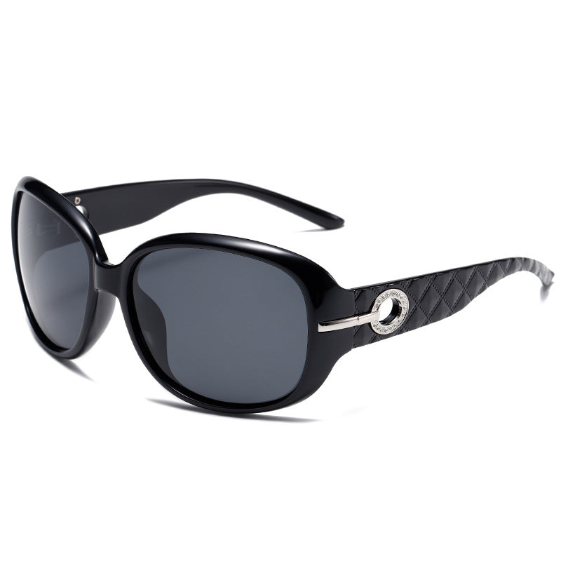 Polarized oversized women's square framed sunglasses fashion UV protection retro sunglasses