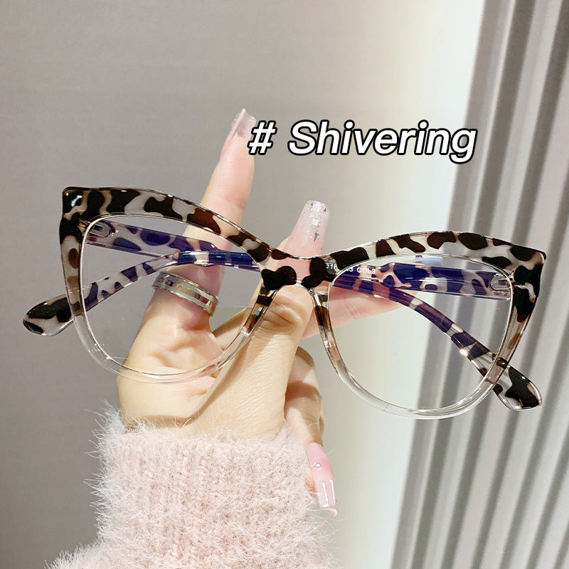 Hot sale cat eye anti blue light glasses leopard print gradient colorful glasses