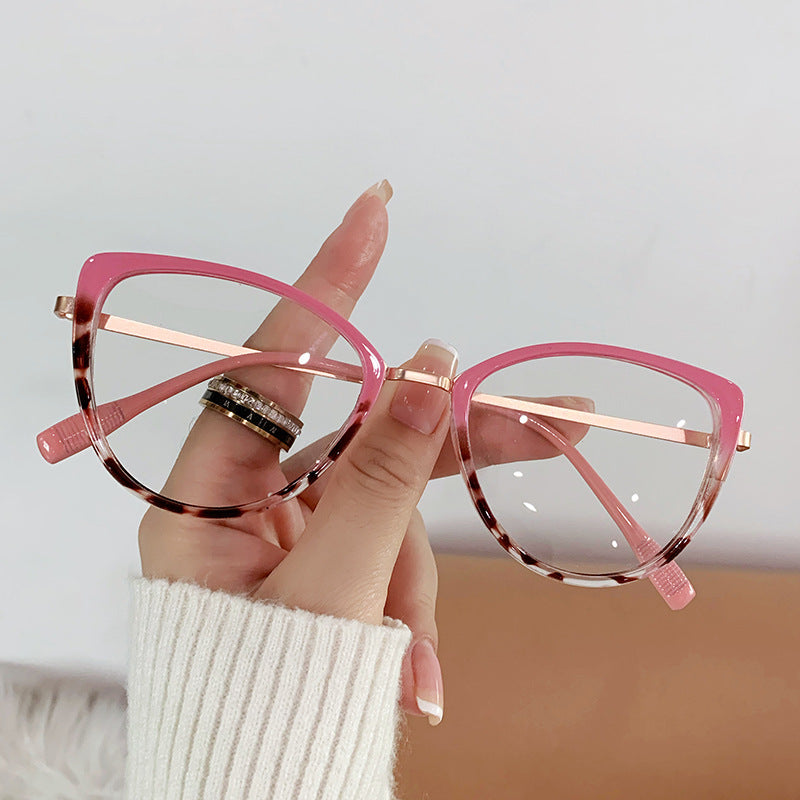 High quality fashion hot sale print glasses anti blue light cat eye reading eyewear glasses