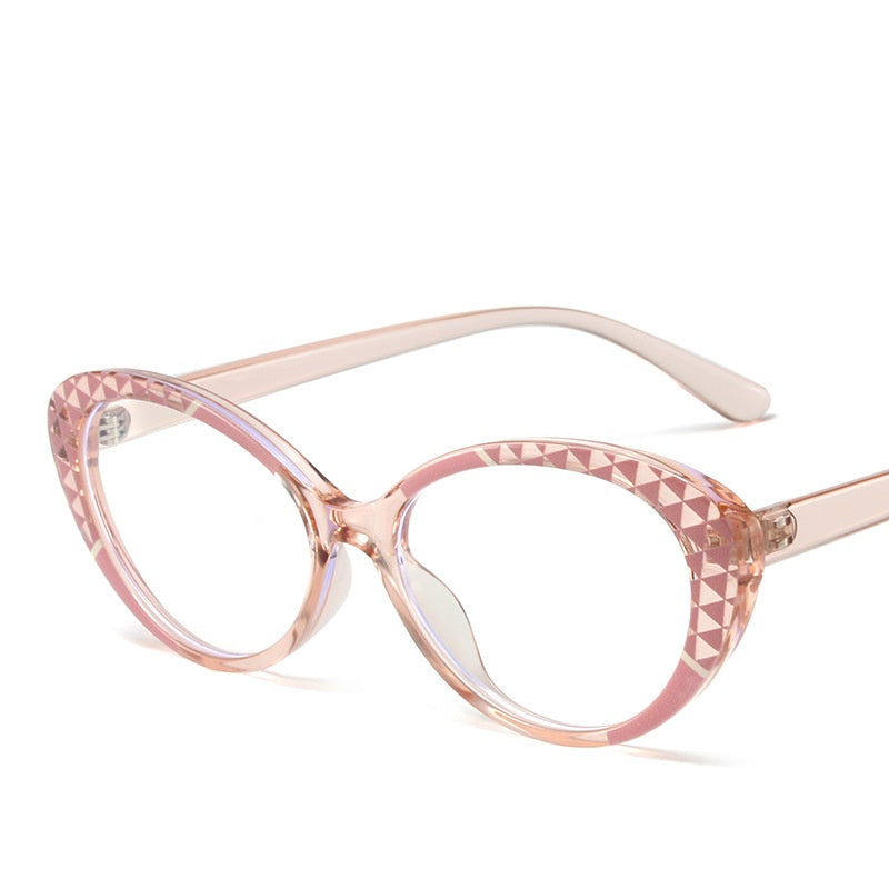 Fashion Cat eye anti-blue light glasses new elliptical fashion flat lens full star glasses