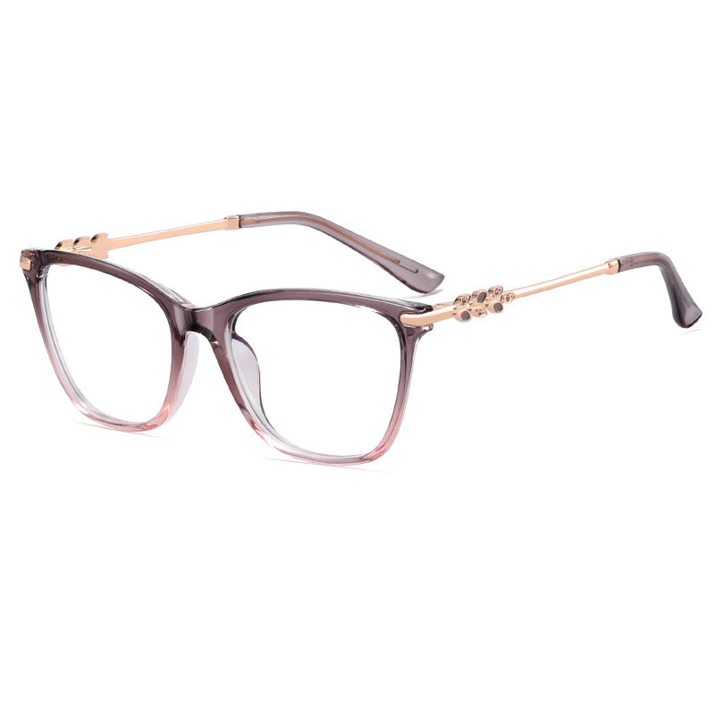 High quality acetate frame metal frame glasses anti blue light cat eye gradient glasses