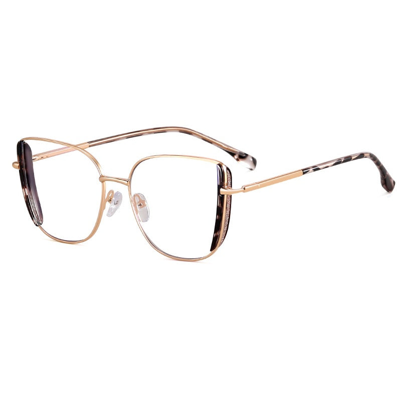 2025 High quality anti blue light Diamond glasses metal frame oversized glasses