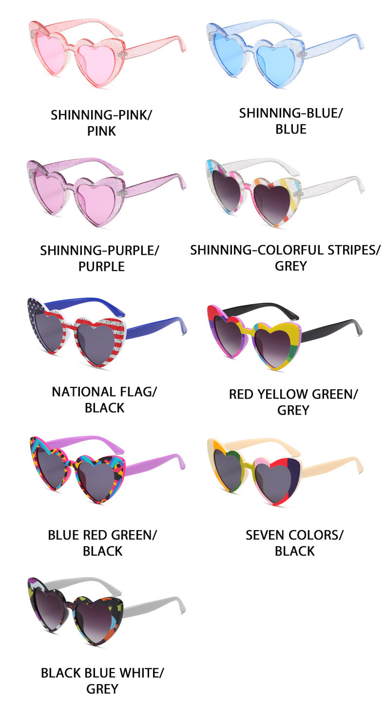 Wholesale candy colorful fashion sunglasses love heart shape party funny sunglasses