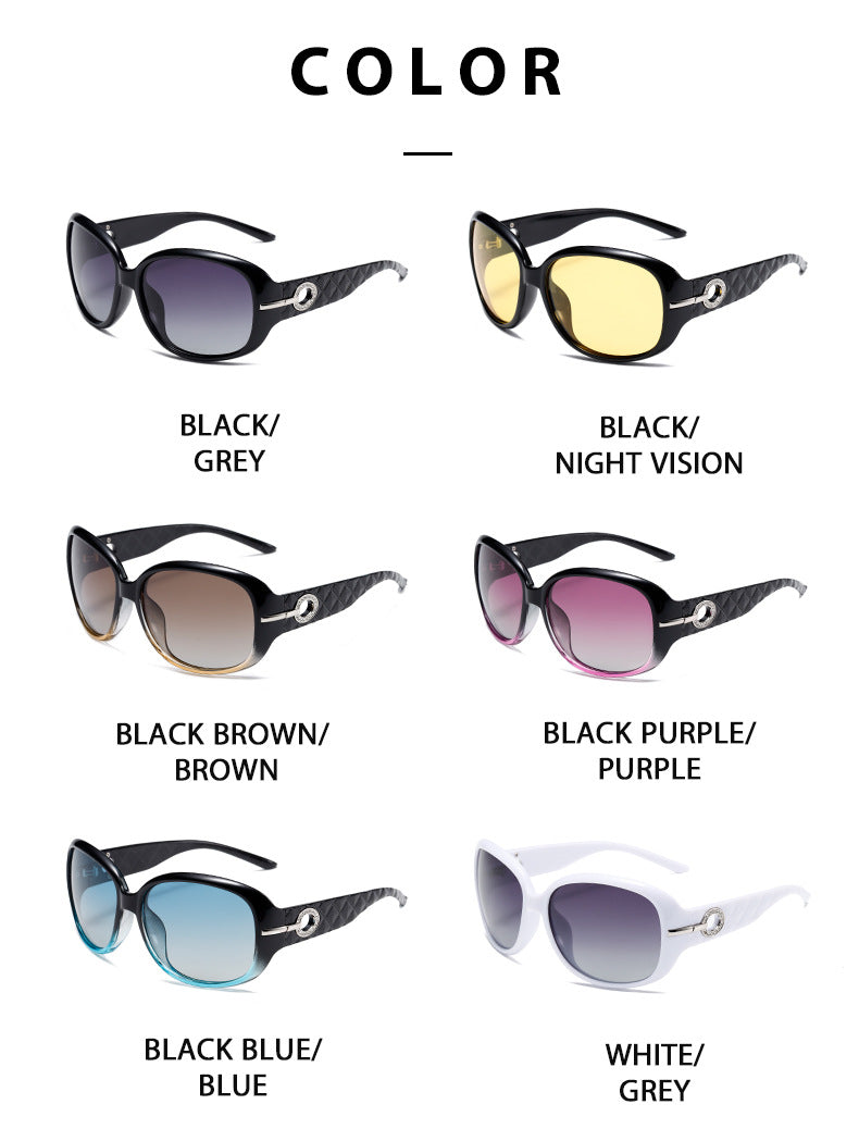 Polarized oversized women's square framed sunglasses fashion UV protection retro sunglasses