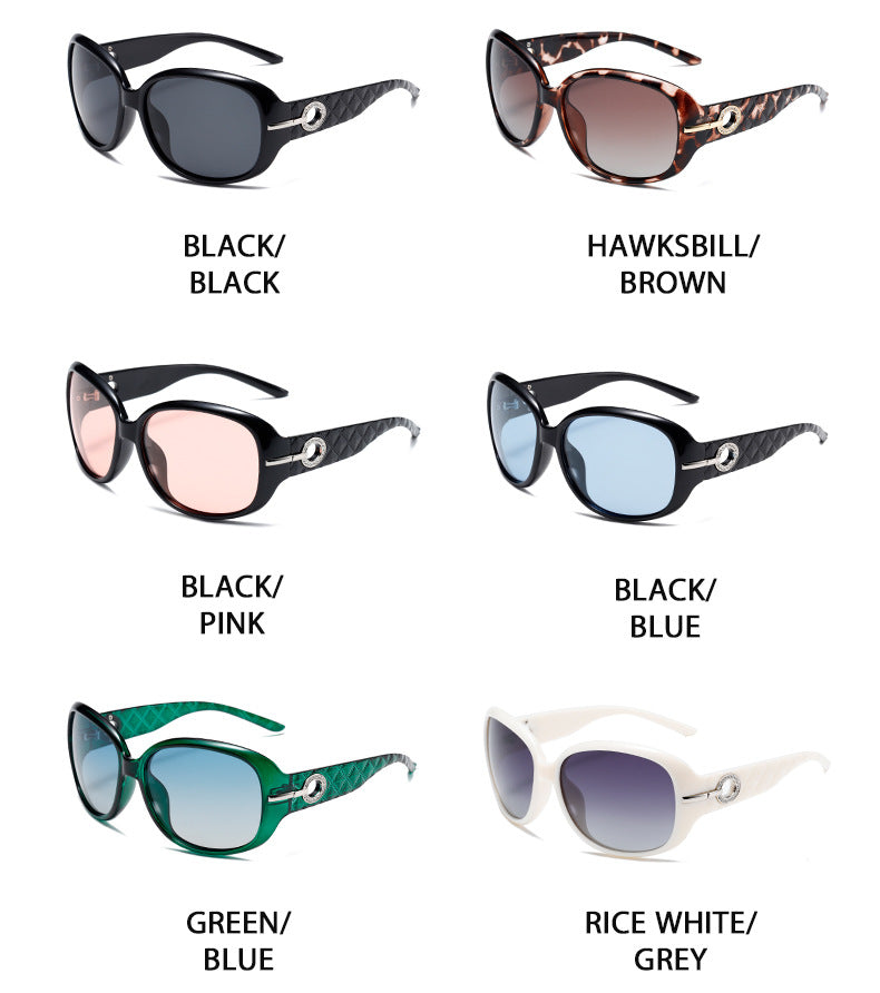 Polarized oversized women's square framed sunglasses fashion UV protection retro sunglasses