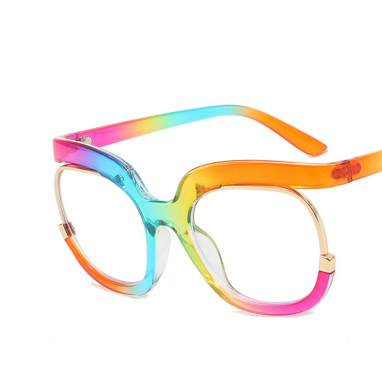 2025 Hot sale anti blue light glasses gradient colorful leopard print glasses frame