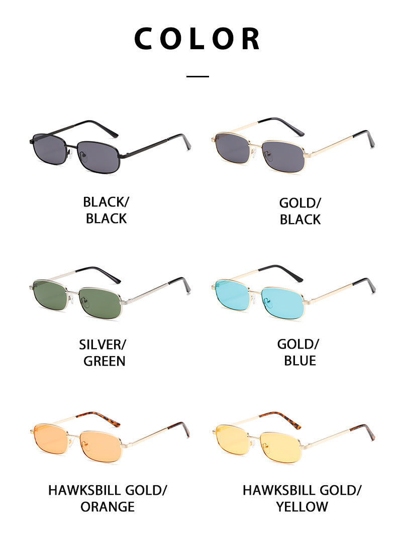 Custom logo metal frame sunglasses candy colorful lens fashion vintage sunglasses