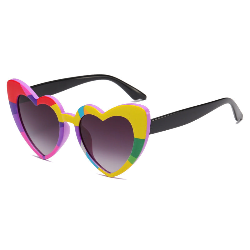 Wholesale candy colorful fashion sunglasses love heart shape party funny sunglasses