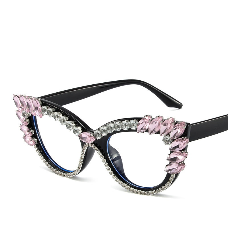 2025 Fashion diamond sunglasses Personality fashion cat-eye dazzling large diamon glasses