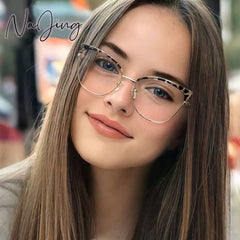 Cat eye anti-blue light mirror female ins glasses personality trend frames glasses