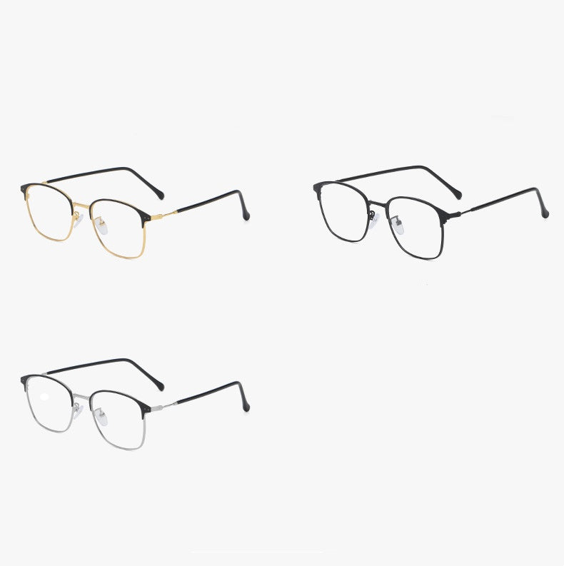 2025 New Style Half-Frame Glasses Photochromic Anti-Blue -Light Reading Unisex Glasses