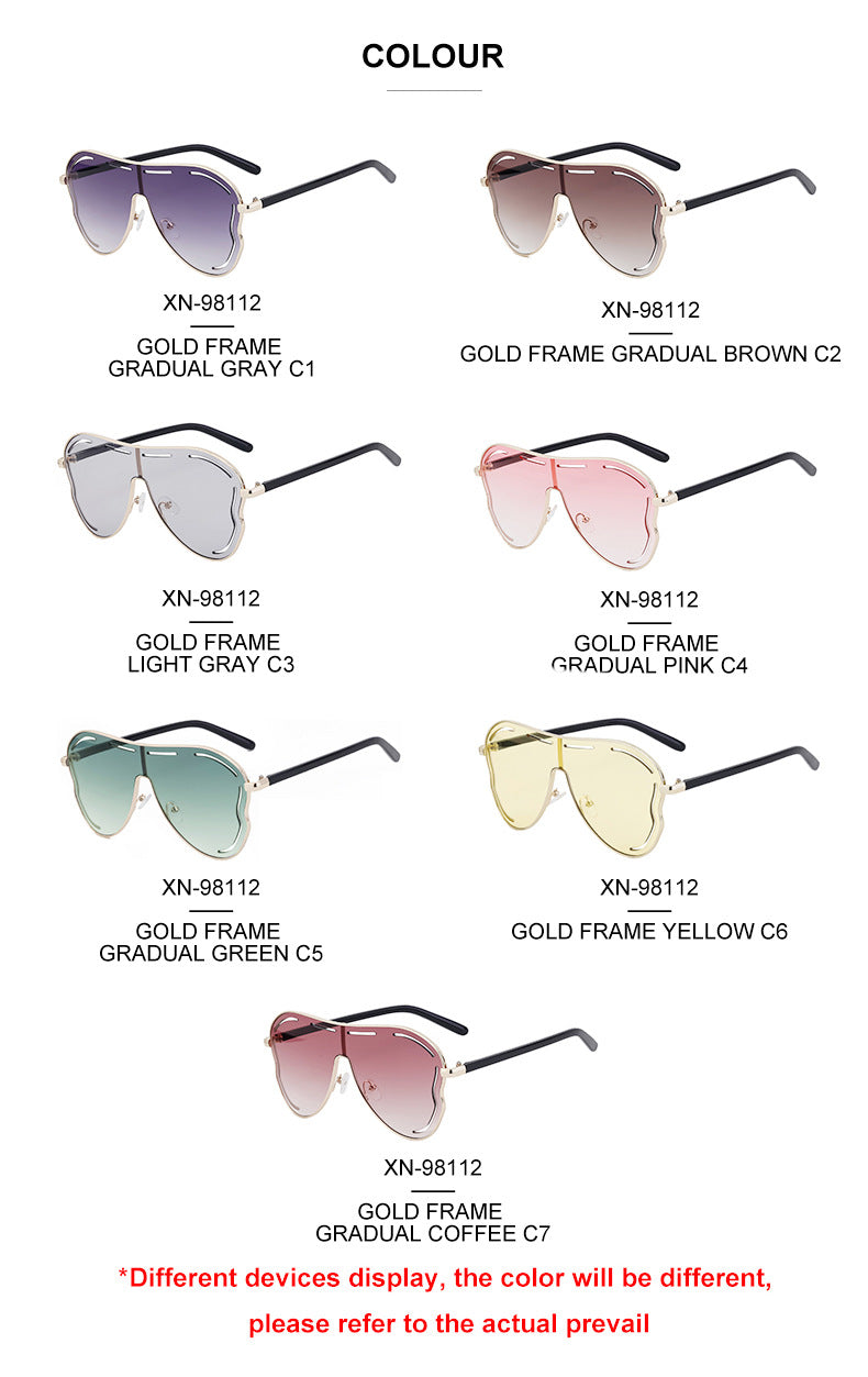 2024 new square-framed sunglasses female personality trend outdoor sunglasses female